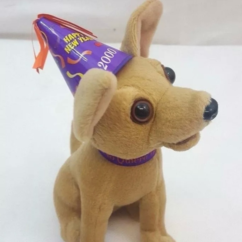 Taco Bell Talking Chihuahua 2000 "Happy New Year Amigos" Plush Dog - NEW IN BAG
